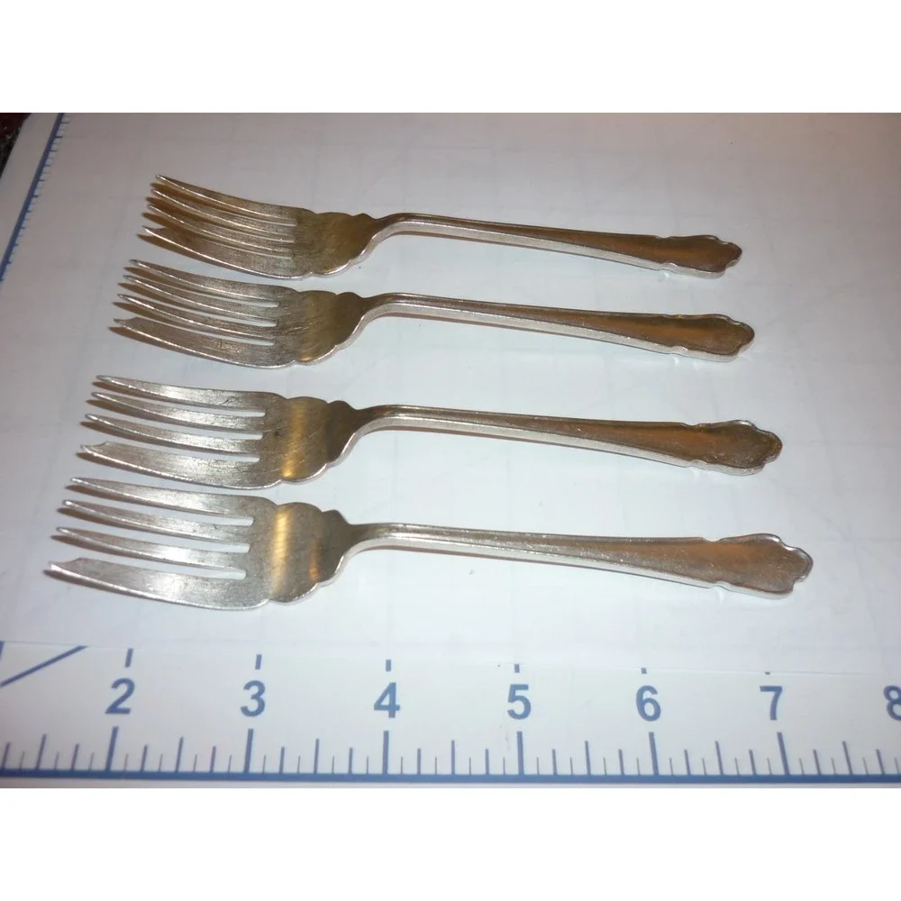 3 GM Co EP‎ Pat. silverplate fork Pastry Antique Monogram Gorham
